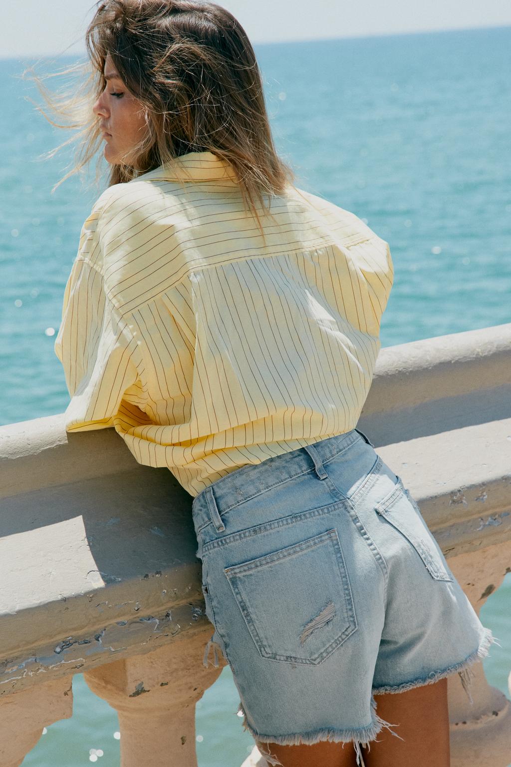 Oversize Striped Poplin Shirt