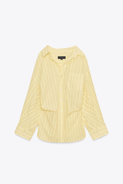Oversize Striped Poplin Shirt
