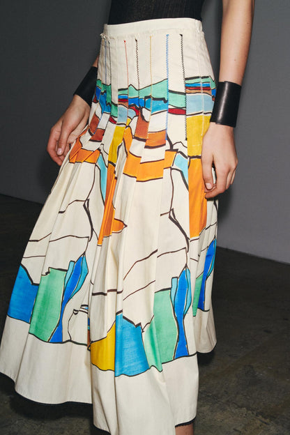 ZW Collection Printed Pleated Skirt