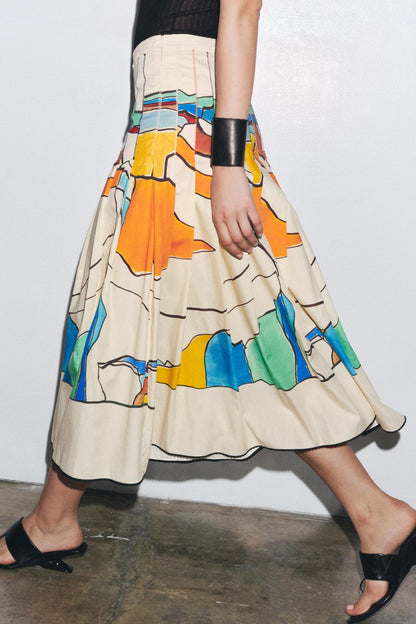 ZW Collection Printed Pleated Skirt