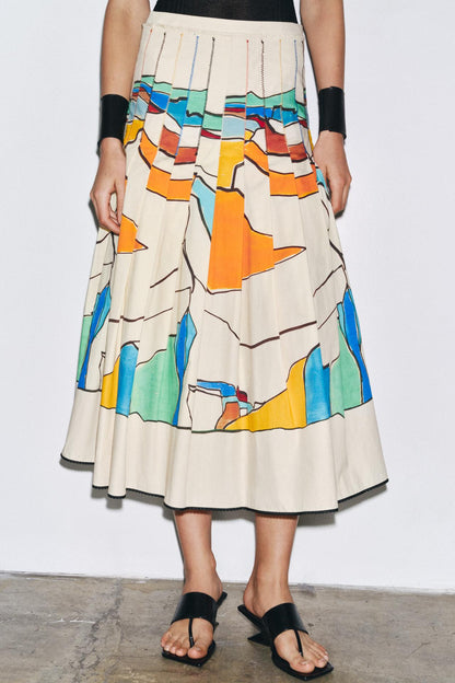ZW Collection Printed Pleated Skirt