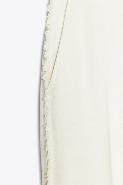 Straight-fit trousers with frayed side taping