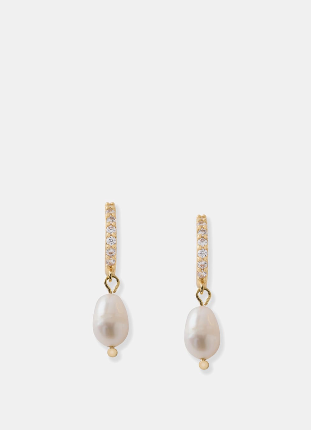 Gold Plated Pearl Hoop Earrings