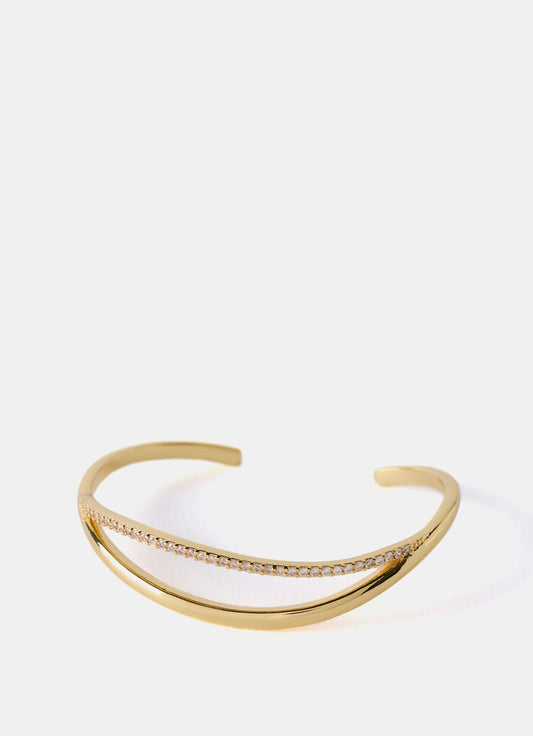 Gold Plated Crystal Cuff Bracelet