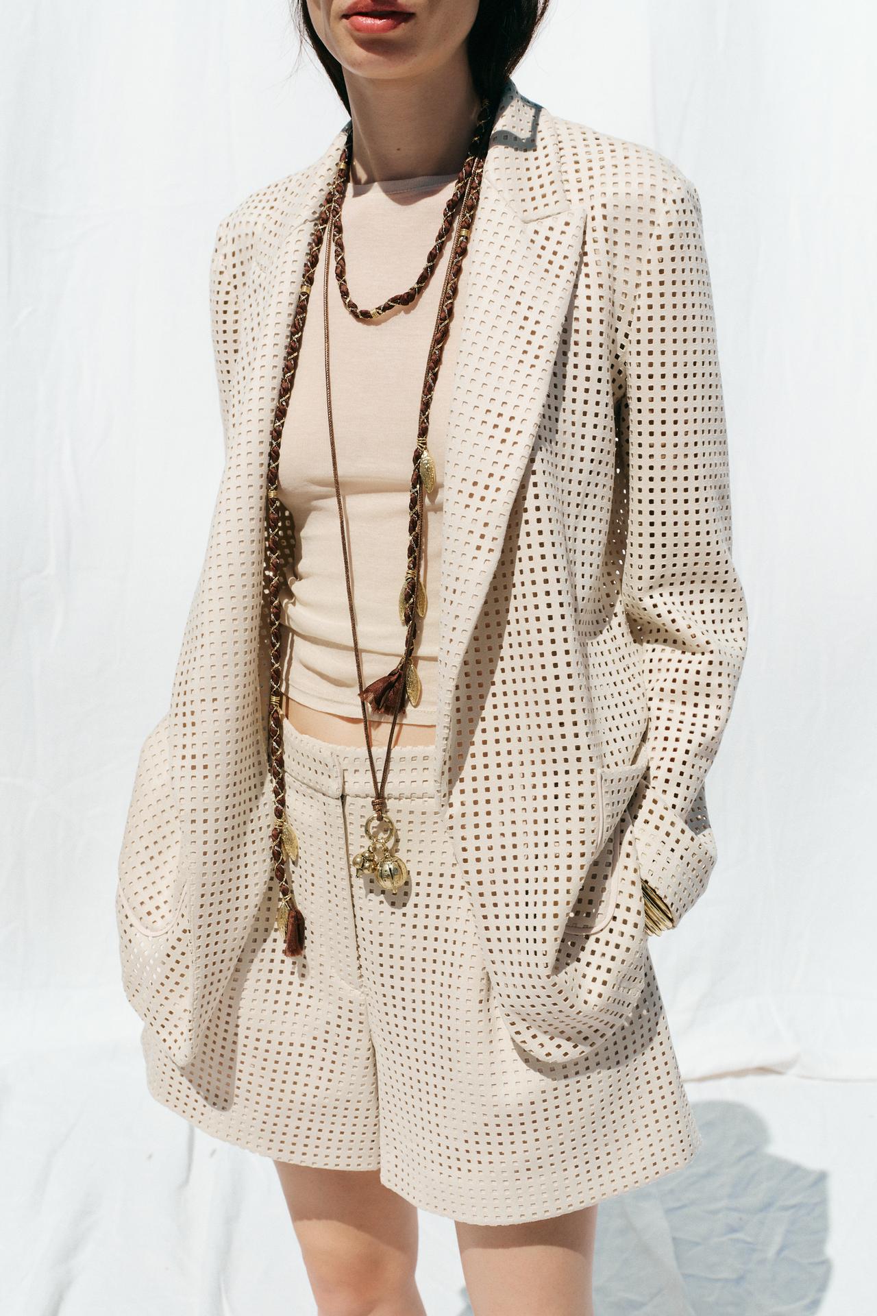 Faux Suede Cut-Out Blazer