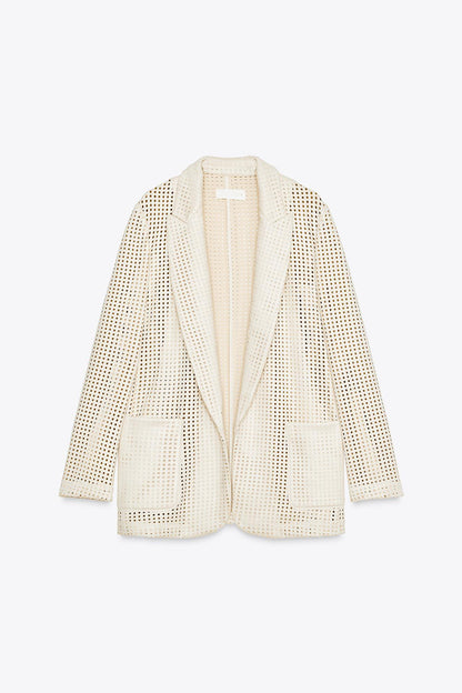 Faux Suede Cut-Out Blazer