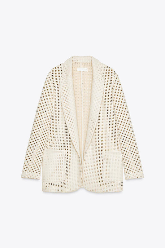 Faux Suede Cut-Out Blazer