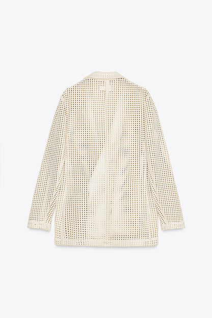 Faux Suede Cut-Out Blazer