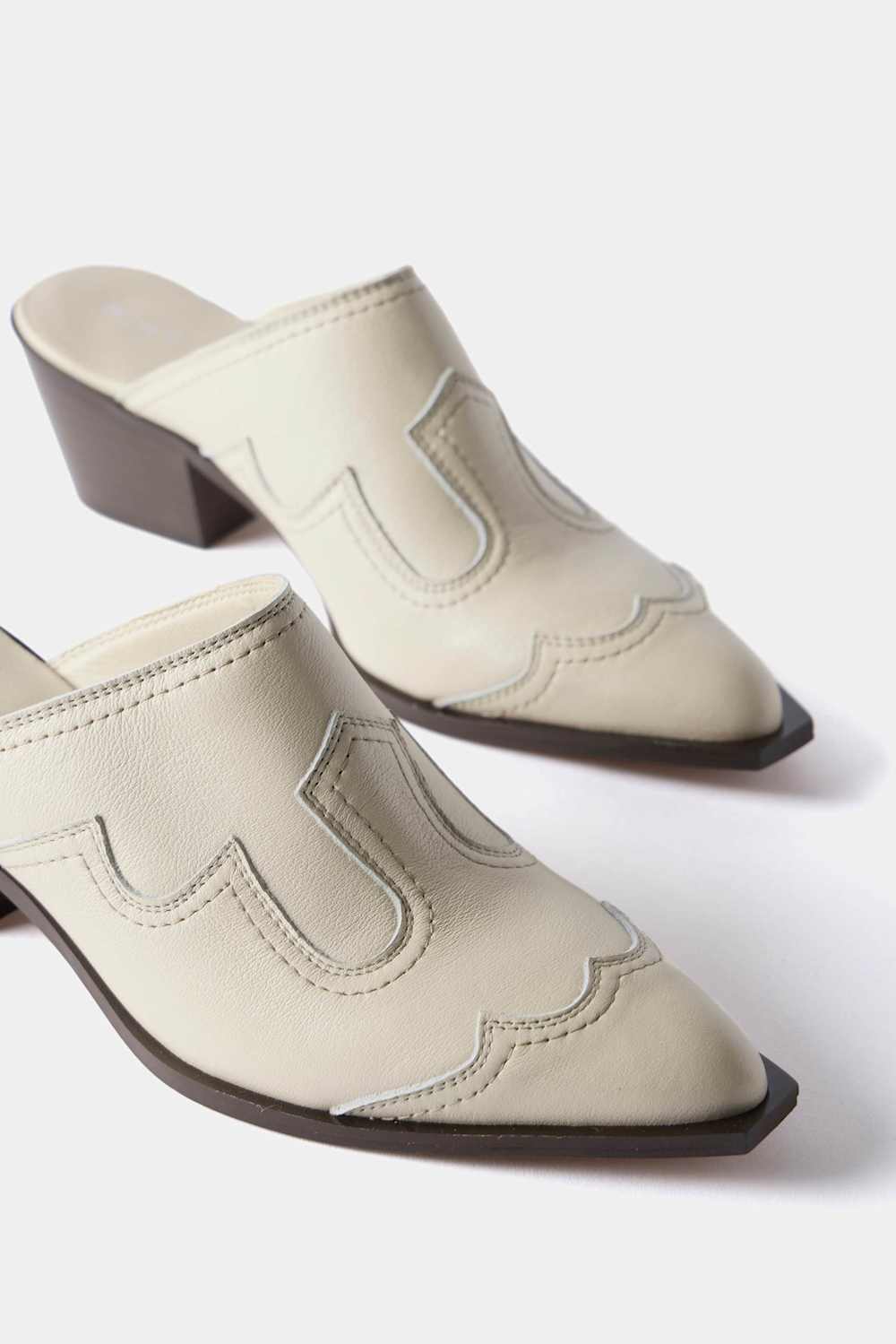 White Western Mule Heels