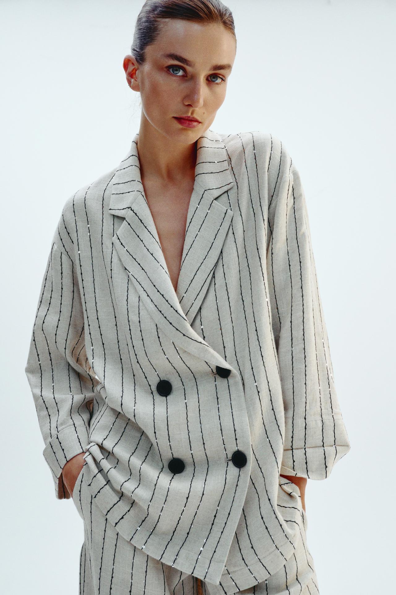 Sequin Stripe Blazer