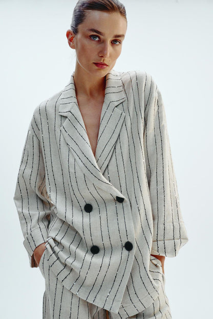 Sequin Stripe Blazer