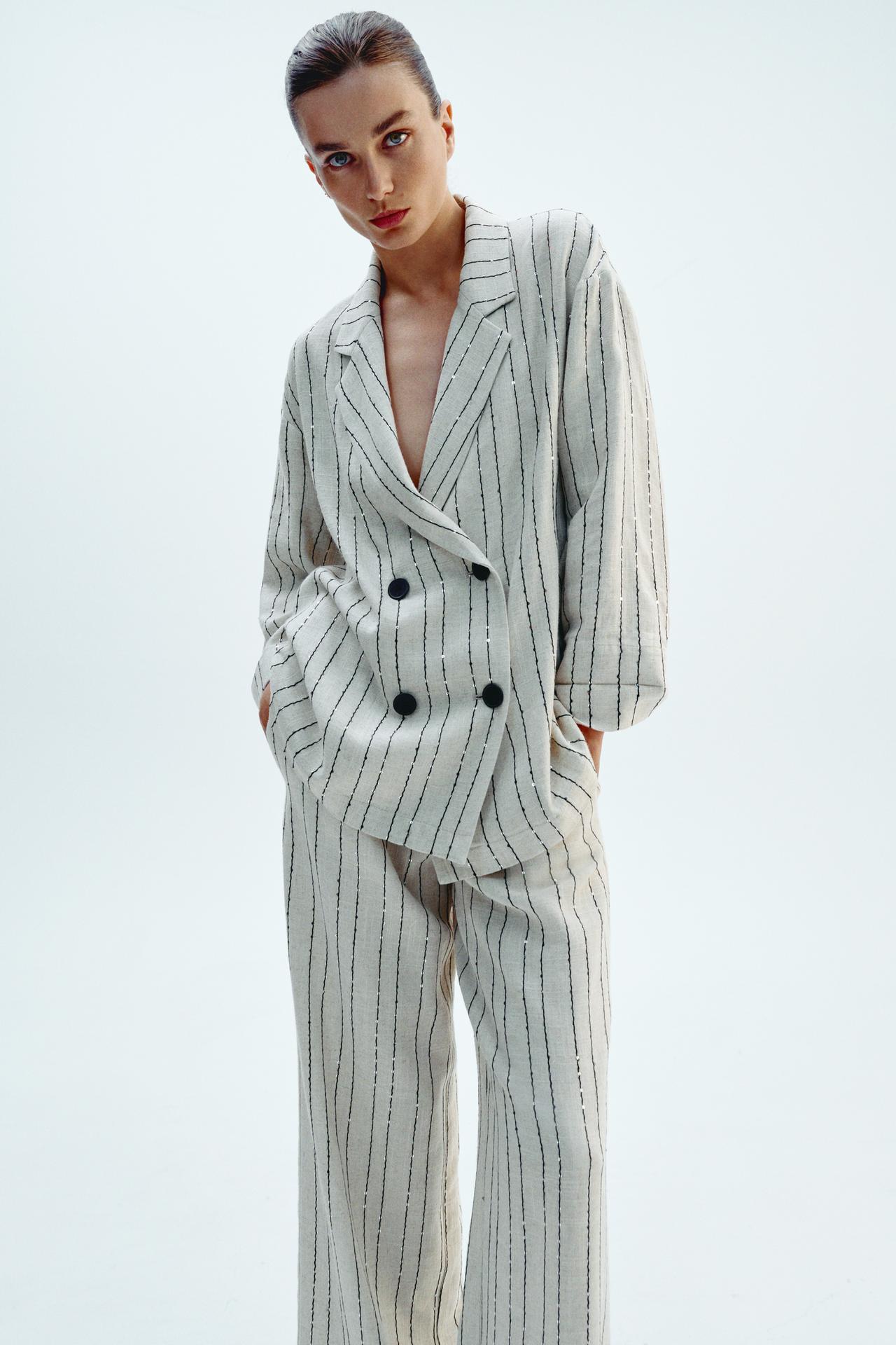 Sequin Stripe Blazer