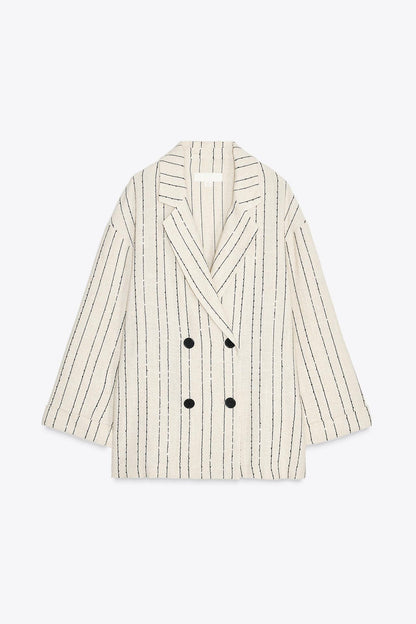 Sequin Stripe Blazer