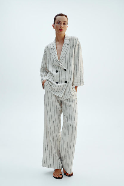 Sequin Stripe Blazer