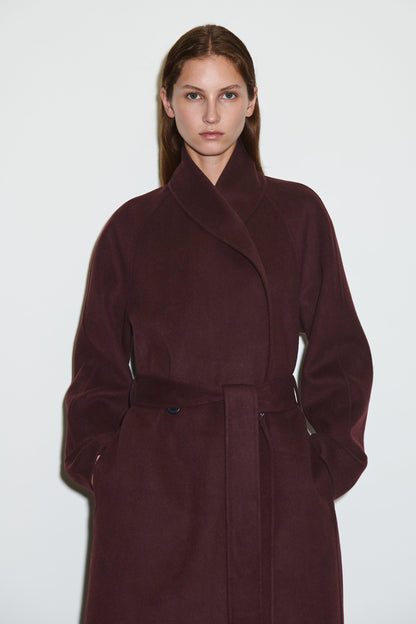 Belted Double-Faced Wool Coat