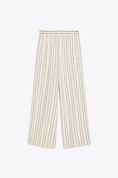 Striped Sequin Trousers