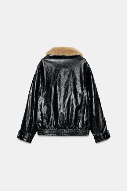 Faux Fur Collar Jacket Zw Collection