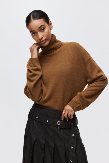 Cashmere polo-neck jumper