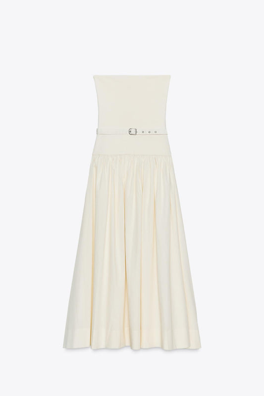 Contrast Belt Dress