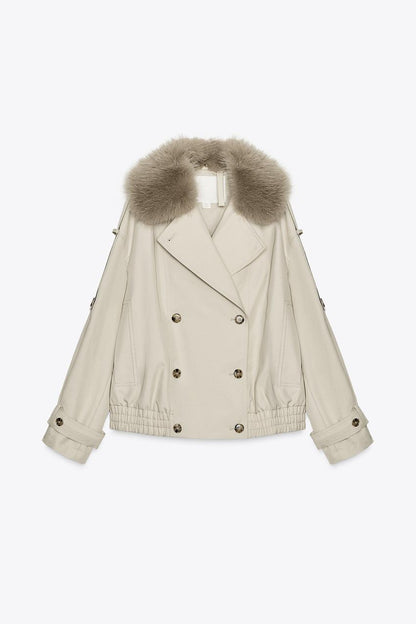 ZW Collection Water-Repellent Short Trench Coat