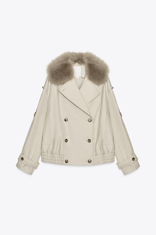 ZW Collection Water-Repellent Short Trench Coat