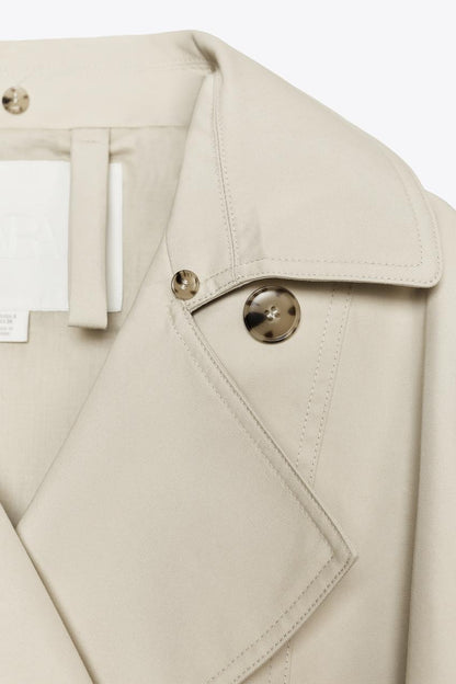 ZW Collection Water-Repellent Short Trench Coat