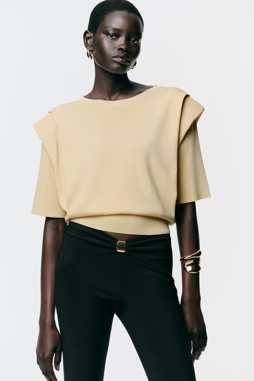 Knit Top with Shoulder Pads