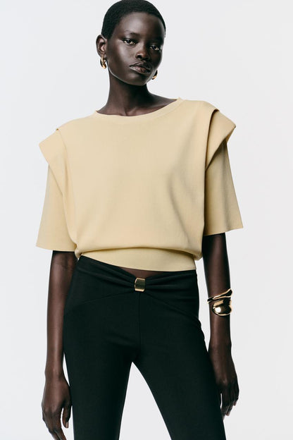 Knit Top with Shoulder Pads