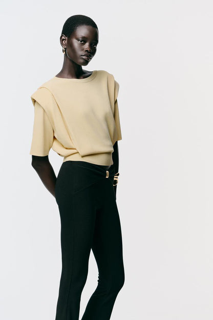 Knit Top with Shoulder Pads