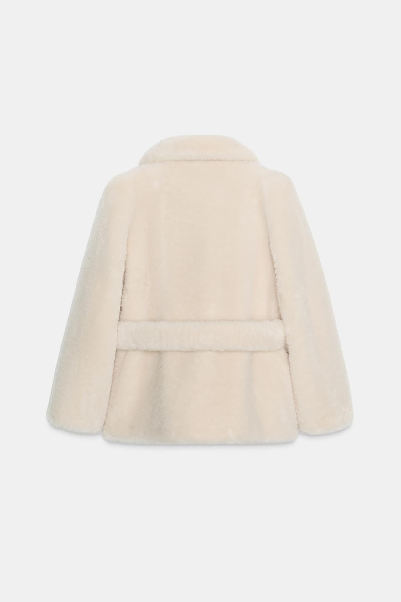 Faux Fur Belted Coat Zw Collection