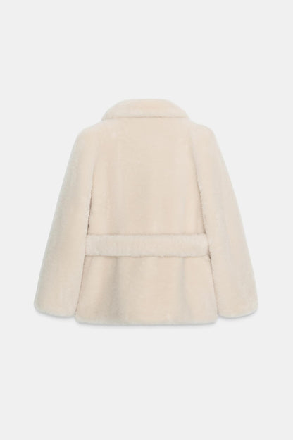 Faux Fur Belted Coat Zw Collection
