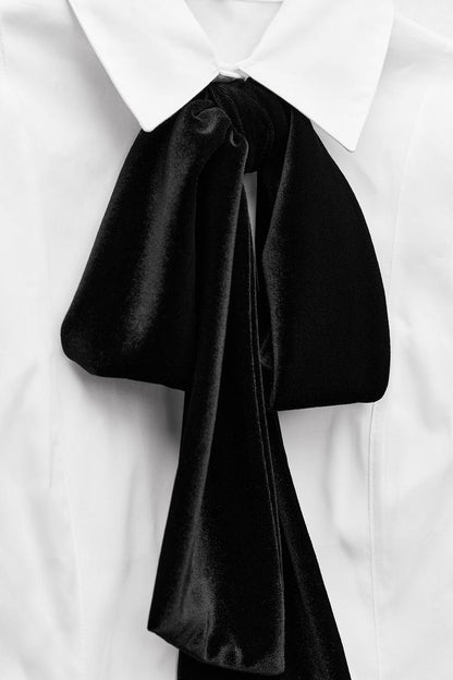 ZW Collection velvet bow shirt