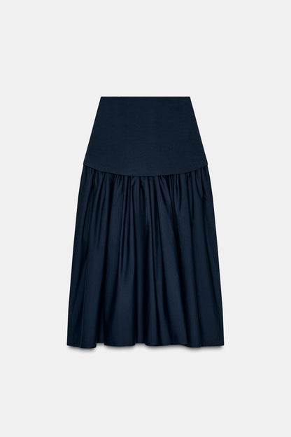 Combined Interlock Midi Skirt