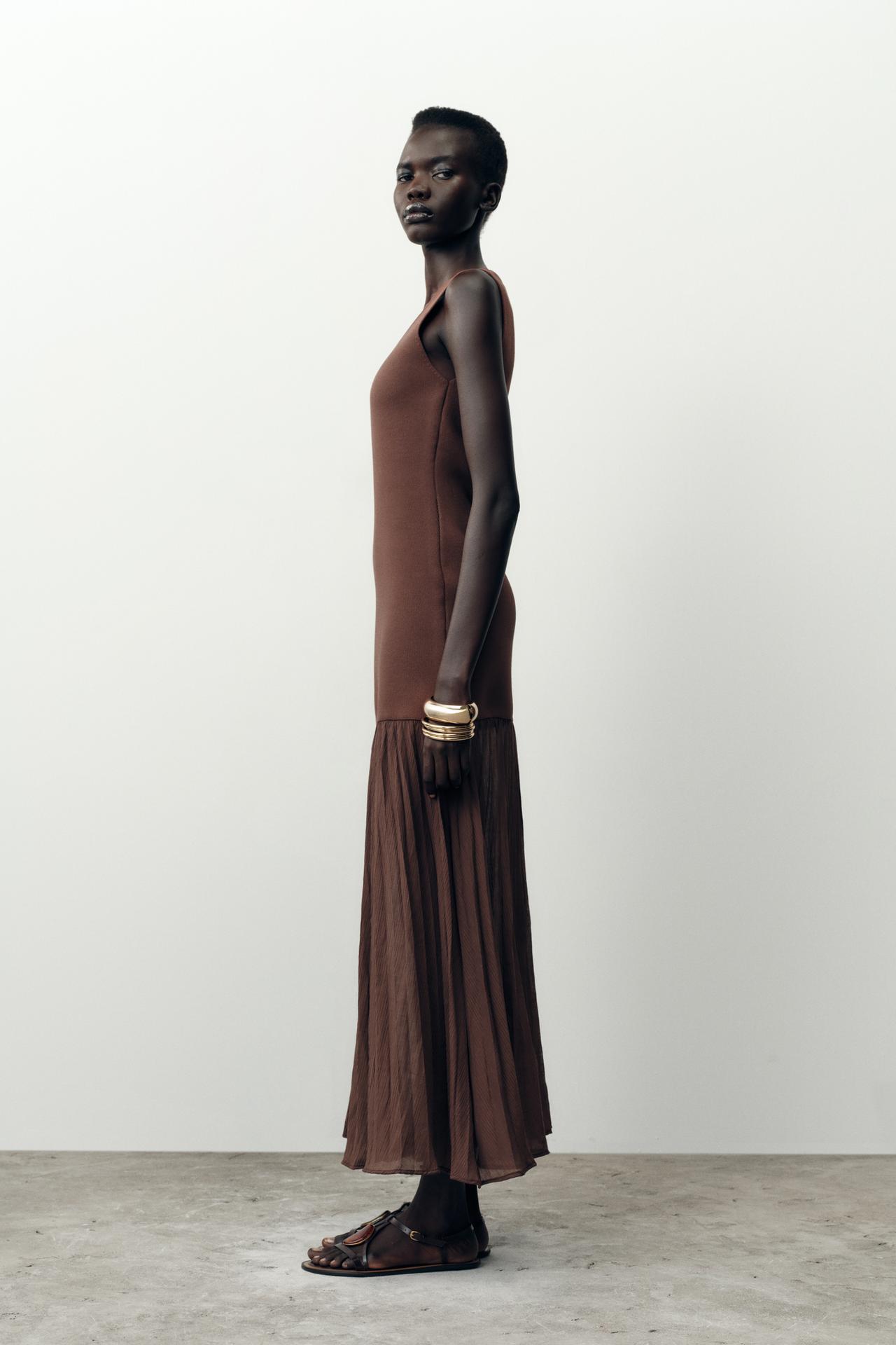 Contrast Knit Dress