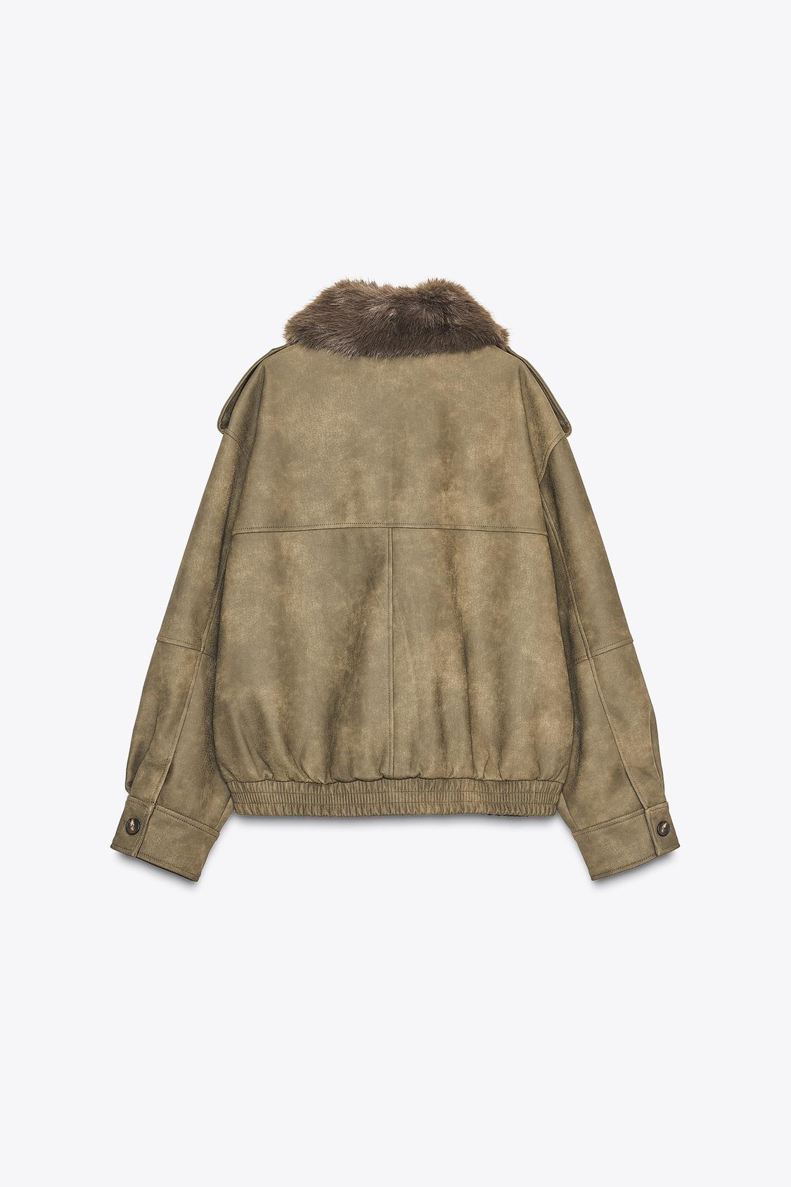 Removable Collar Faux Suede Jacket