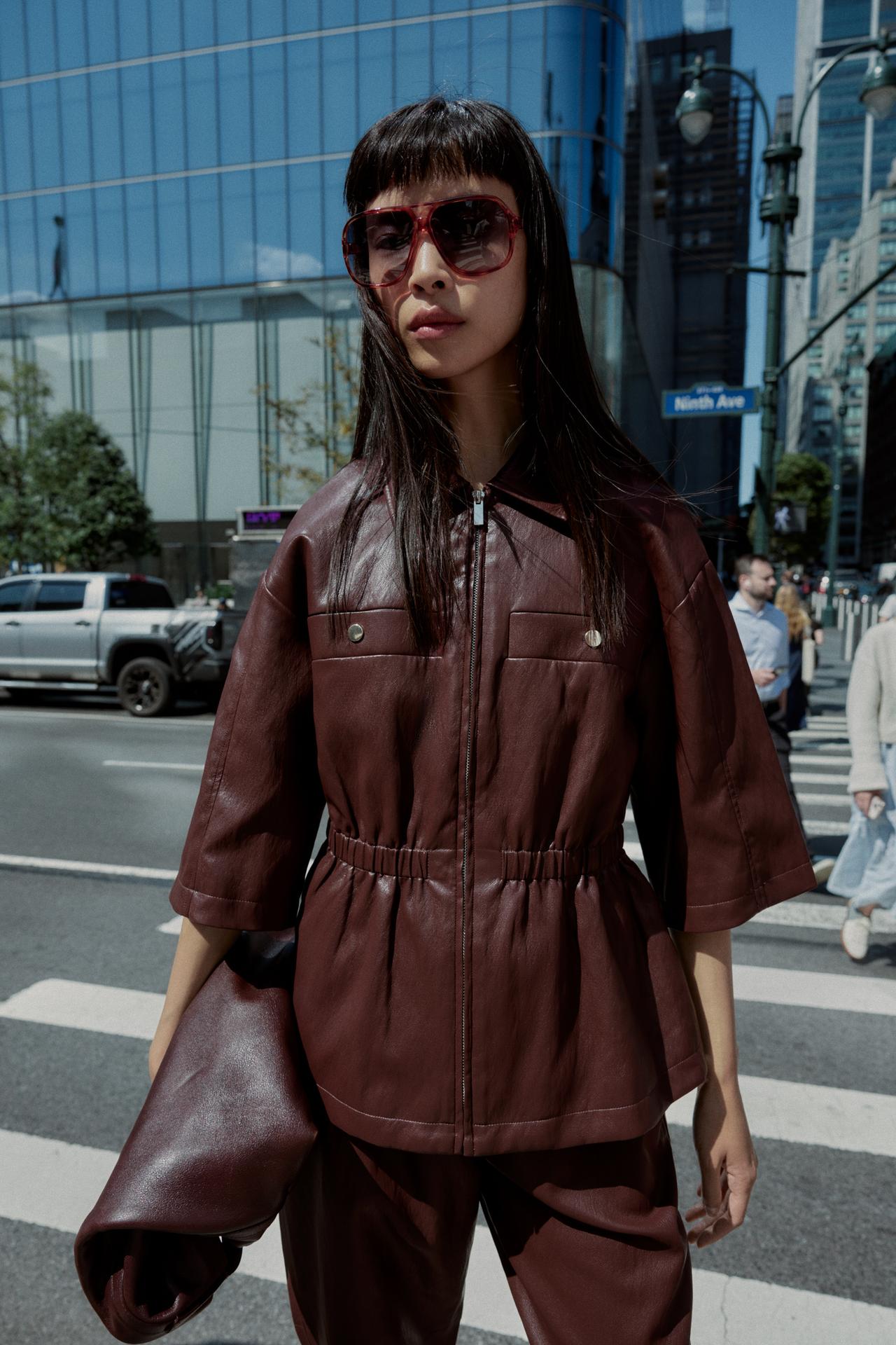 Faux Leather Blazer