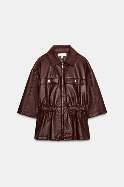 Faux Leather Blazer