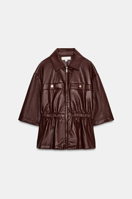 Faux Leather Blazer
