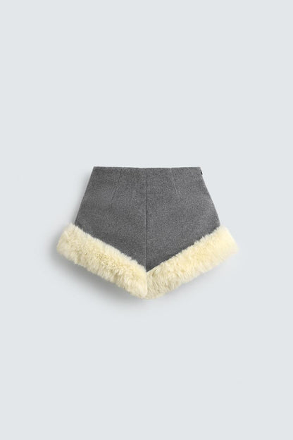 Contrast Faux Fur Shorts Harry Lambert for Zara x Disney