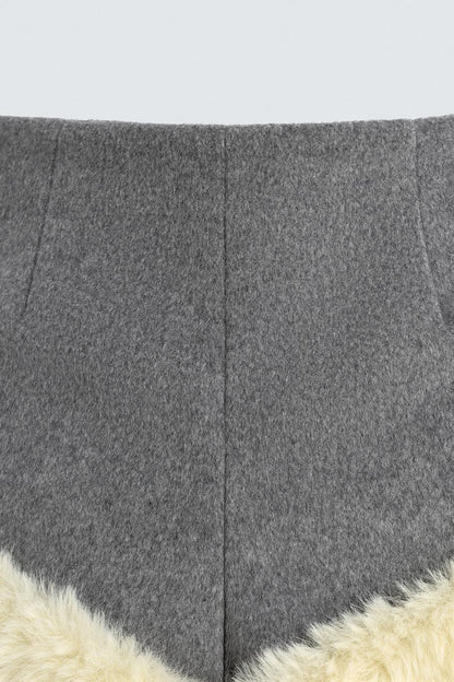 Contrast Faux Fur Shorts Harry Lambert for Zara x Disney