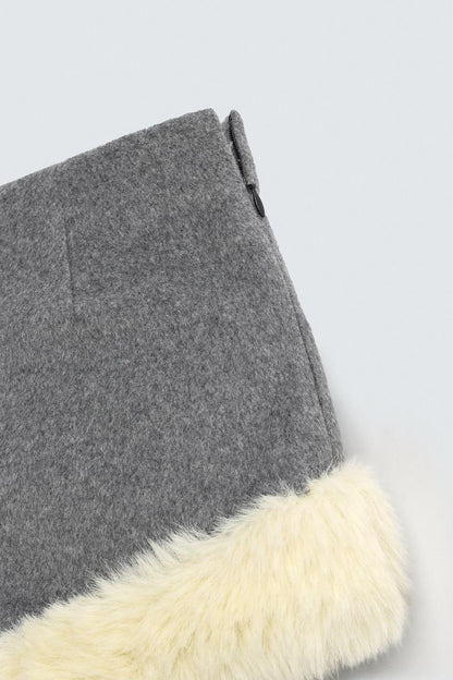 Contrast Faux Fur Shorts Harry Lambert for Zara x Disney