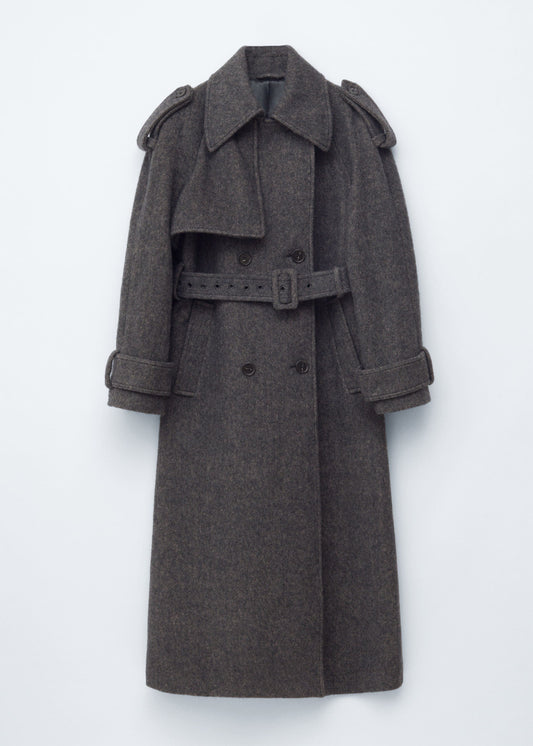 Wool-Blend Trench Coat