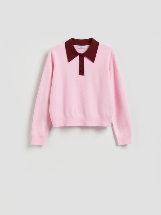 Viscose rich polo jumper