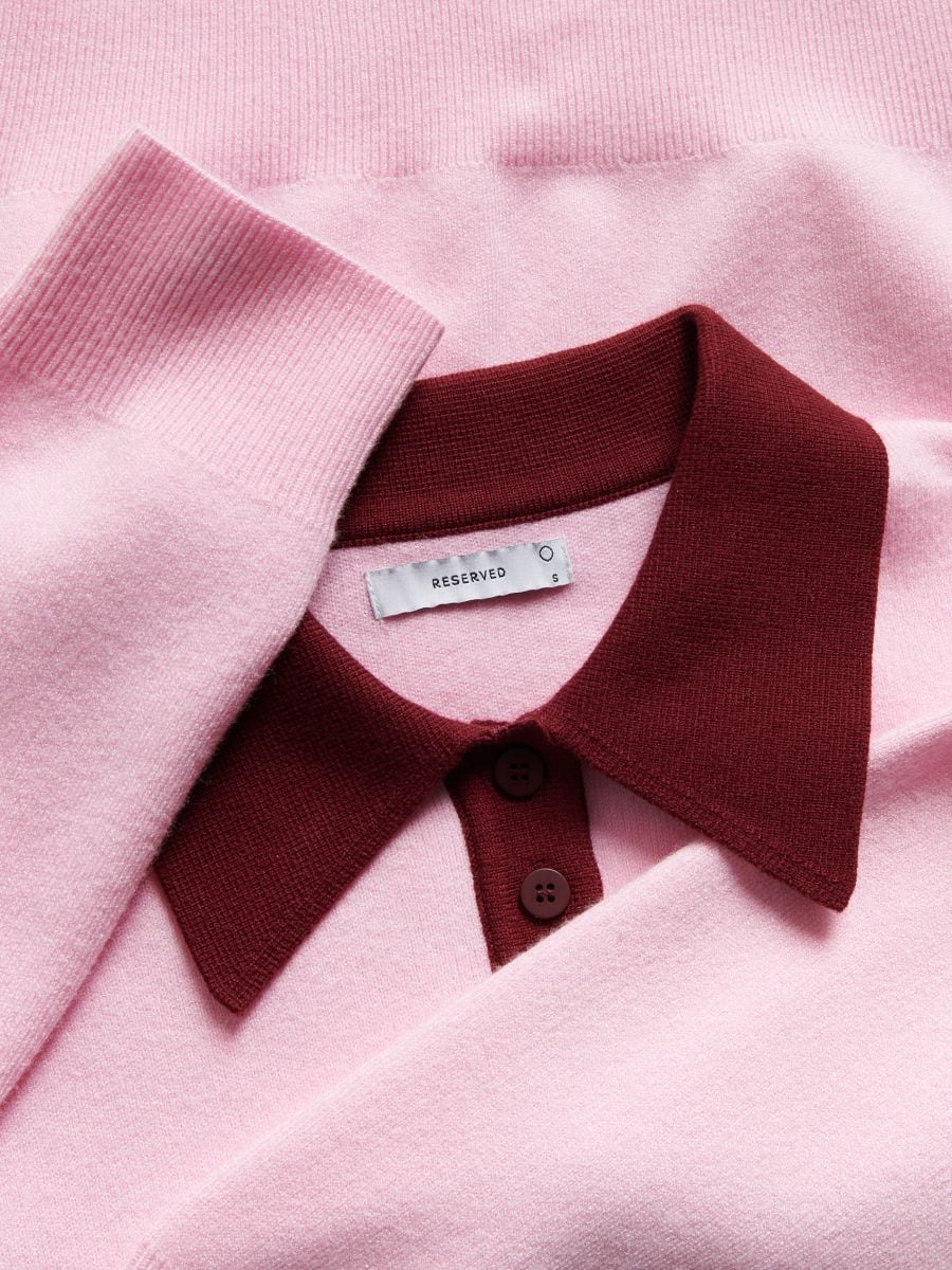 Viscose rich polo jumper