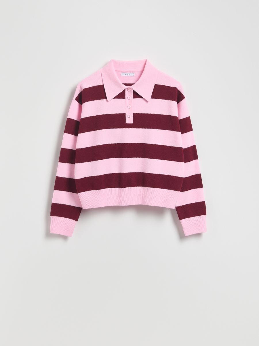 Viscose rich polo jumper