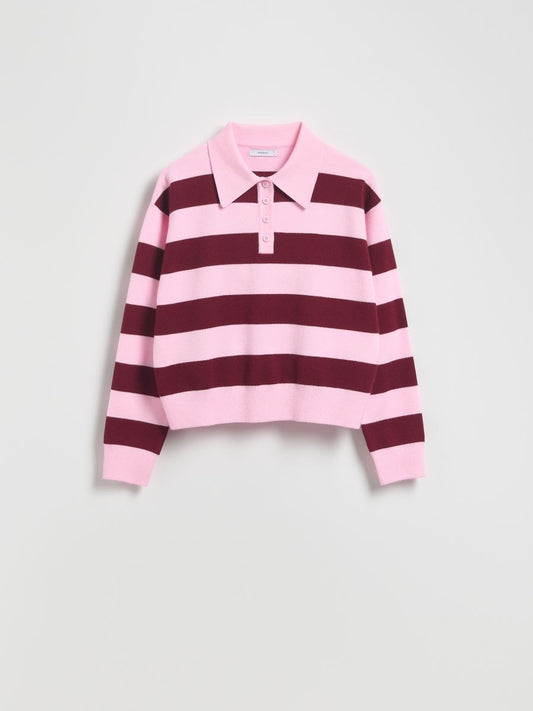 Viscose rich polo jumper