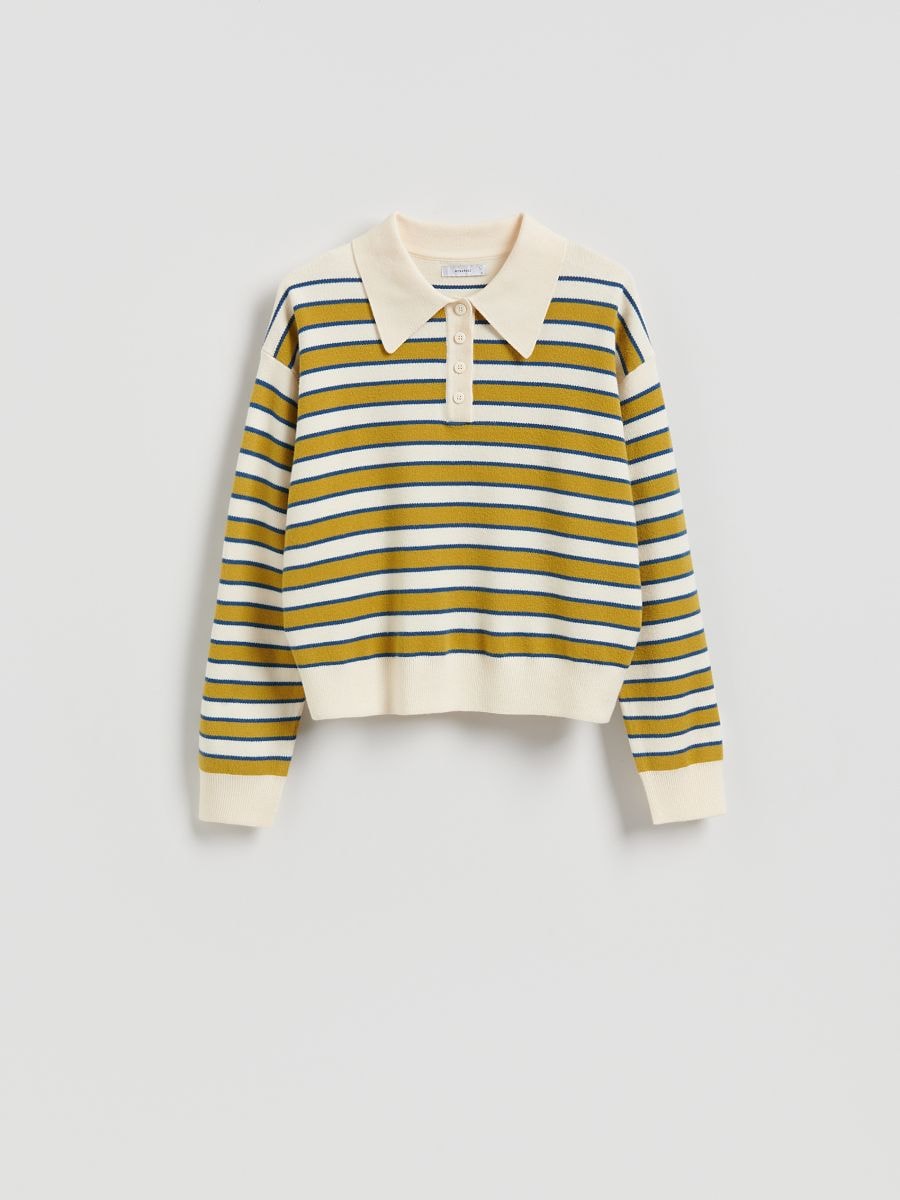 Viscose rich polo jumper