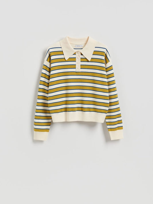 Viscose rich polo jumper