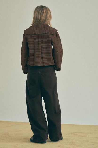 Checked Peter Pan collar shirt