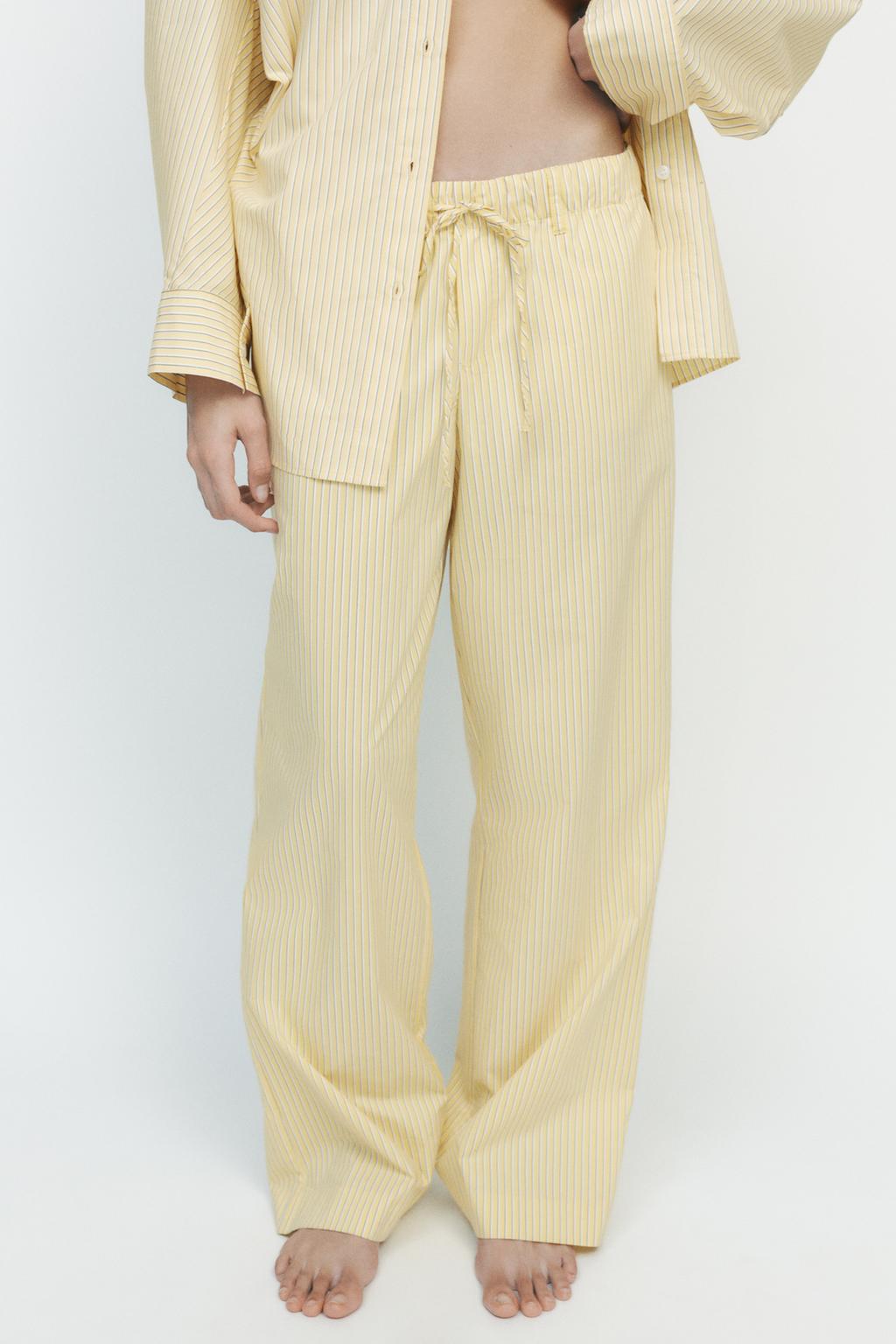 Striped pyjama-style trousers